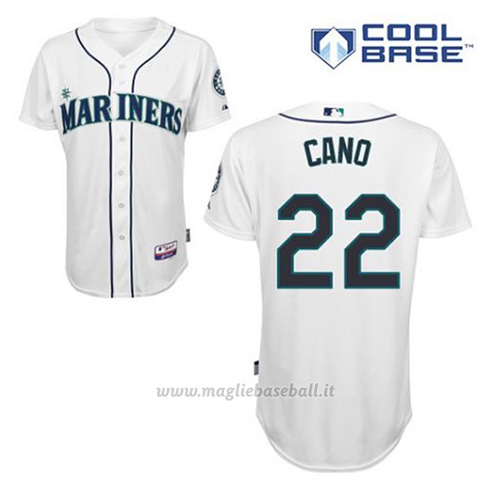 Maglia Baseball Uomo Seattle Mariners Robinson Cano 22 Bianco 1ªCool Base